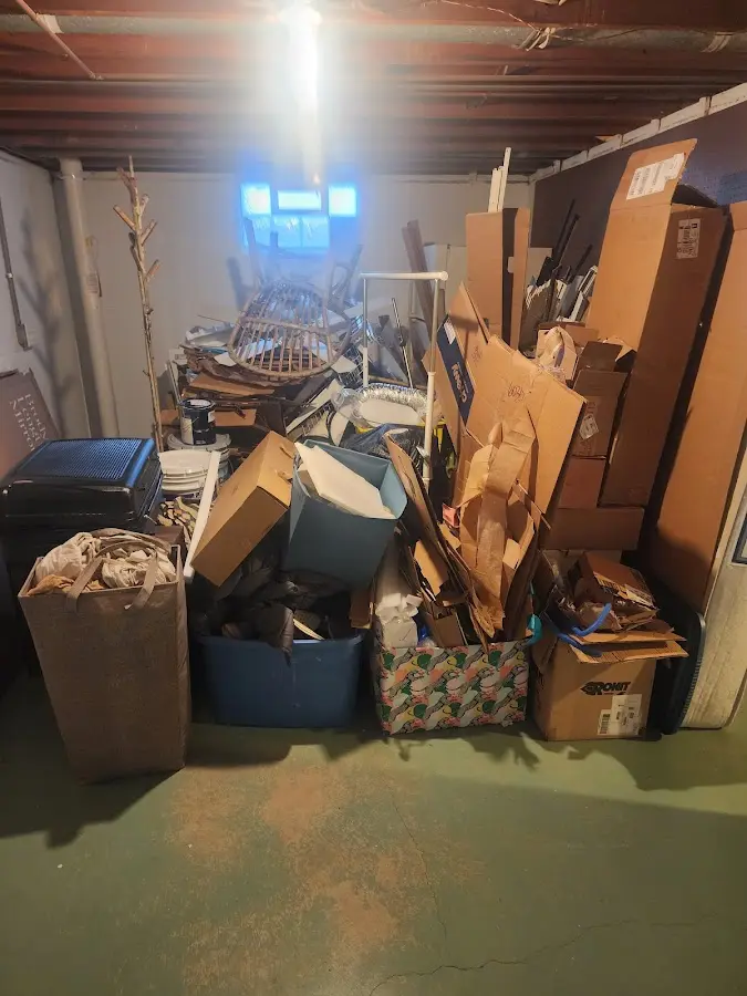 Roll-off dumpster container at job site for 4 Yard Dumpster Rental in Orofino